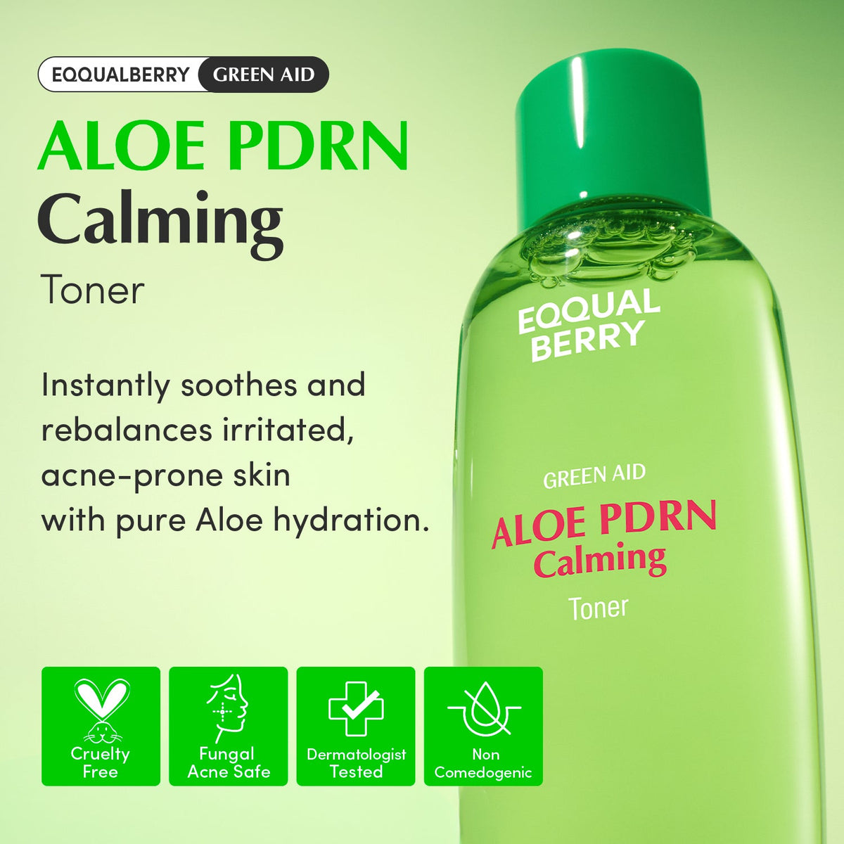 Eqqualberry Aloe PDRN Calming Toner, 150ml – papildomas gamintojo vaizdas