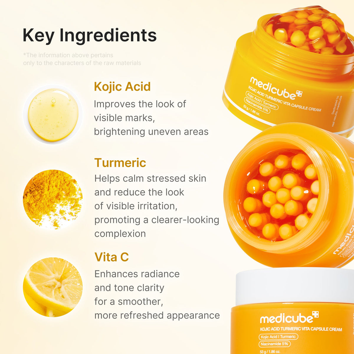 Medicube Kojic Acid & Turmeric Vita Capsule Cream, 53g – papildomas gamintojo vaizdas