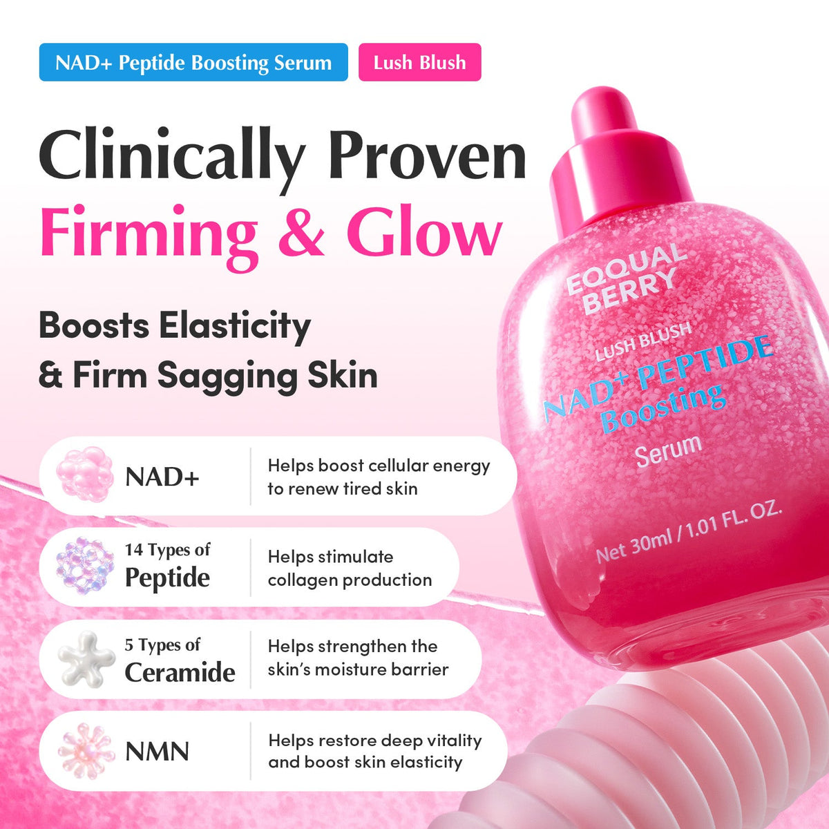 Eqqualberry NAD+ Peptide Boosting Serum, 30ml – papildomas gamintojo vaizdas