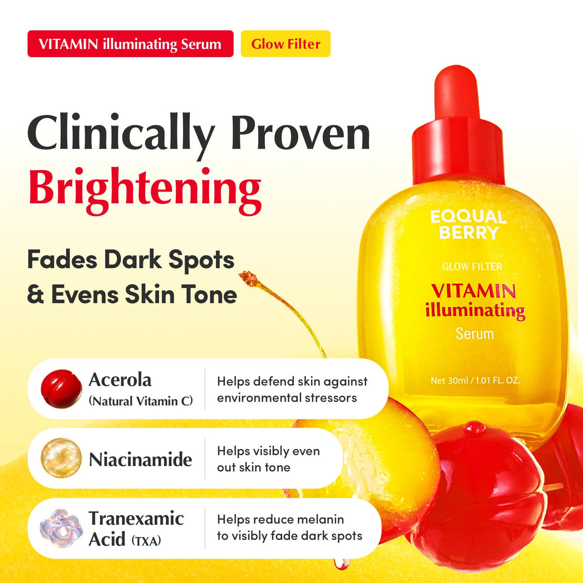 Eqqualberry Vitamin Illuminating Serum, 30ml – papildomas gamintojo vaizdas