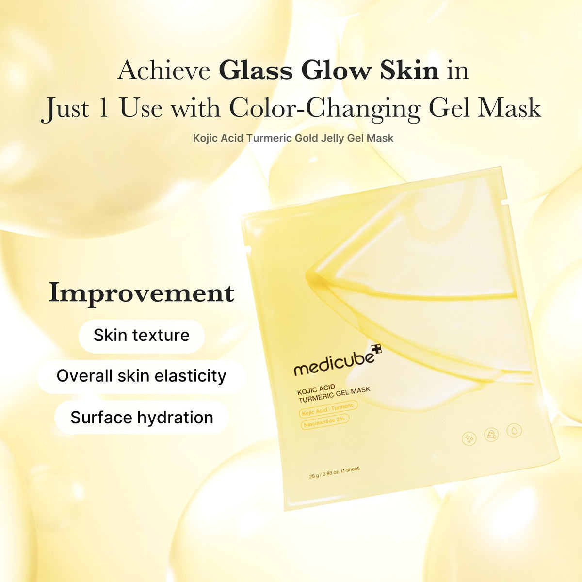 Medicube Kojic Acid & Turmeric Brightening Gel Mask, 4×28g – papildomas gamintojo vaizdas