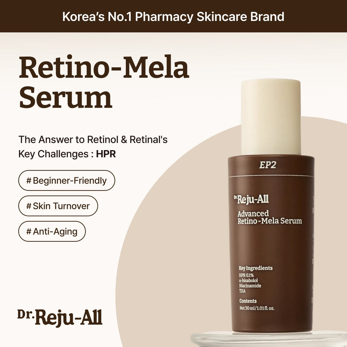 Dr. Reju-All Advanced Retino-Mela Serum, 30ml – papildomas gamintojo vaizdas