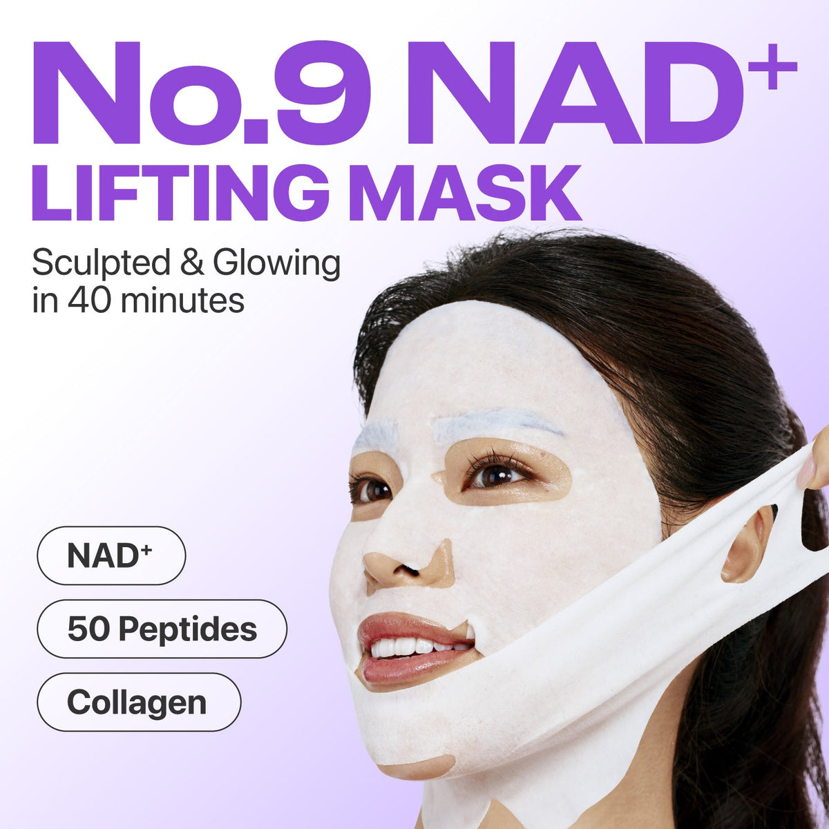 Numbuzin No.9 NAD+ Bio Lifting Silk Full Face Mask, 28ml – papildomas gamintojo vaizdas