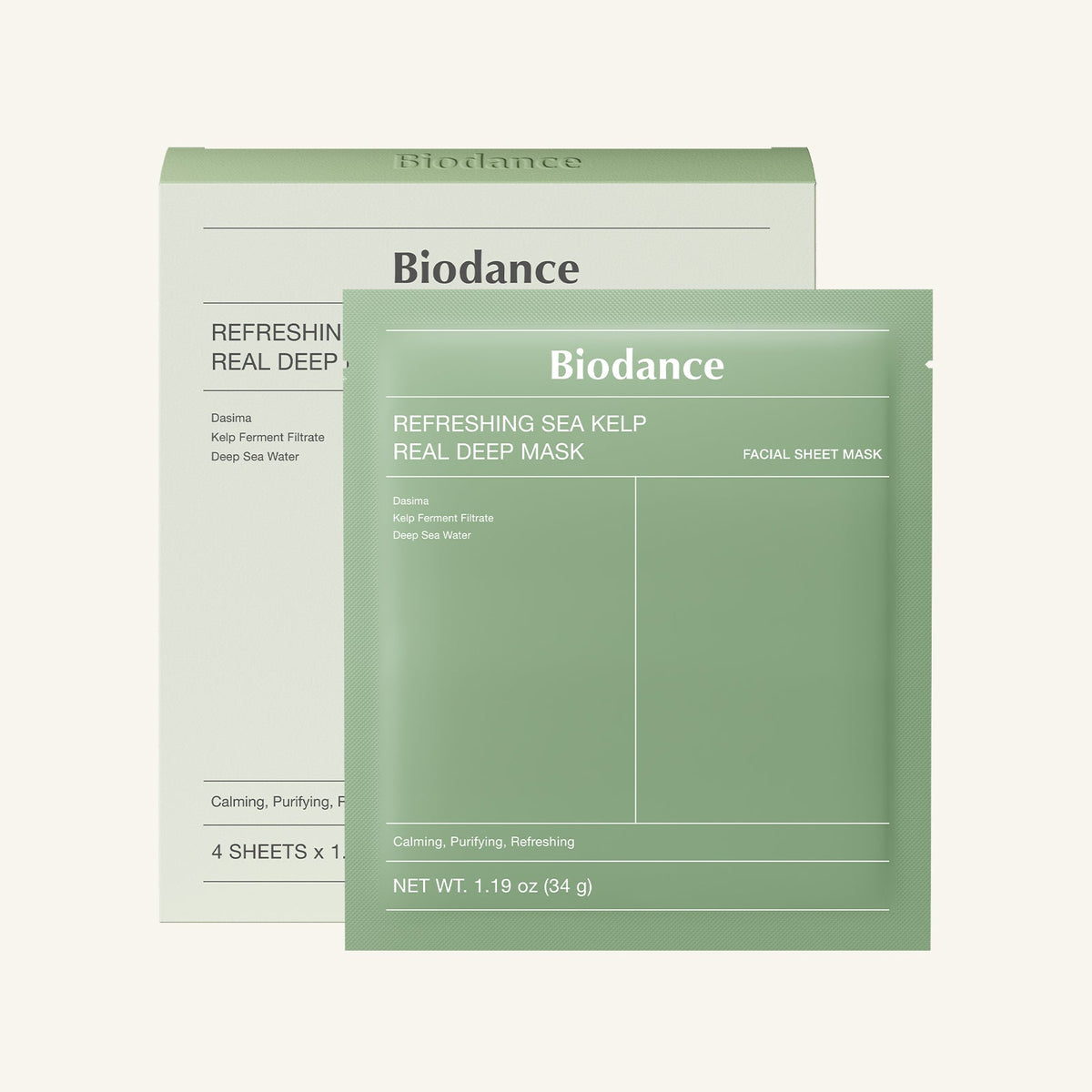 Biodance Refreshing Sea Kelp Real Deep Mask, 34g×4pcs – papildomas gamintojo vaizdas