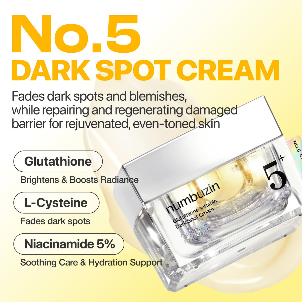 Numbuzin – No.5+ Vitamin Glutathione Dark Spot Laser Cream - 50ml – papildomas gamintojo vaizdas