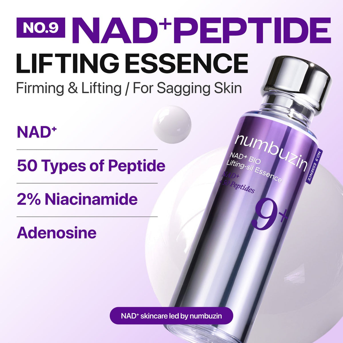 Numbuzin – No.9 NAD Bio Lifting Essence, 50ml – papildomas gamintojo vaizdas