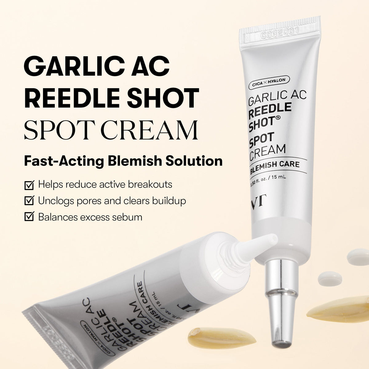VT Cosmetics – Garlic AC Reedle Shot Spot Cream, 15ml – papildomas gamintojo vaizdas