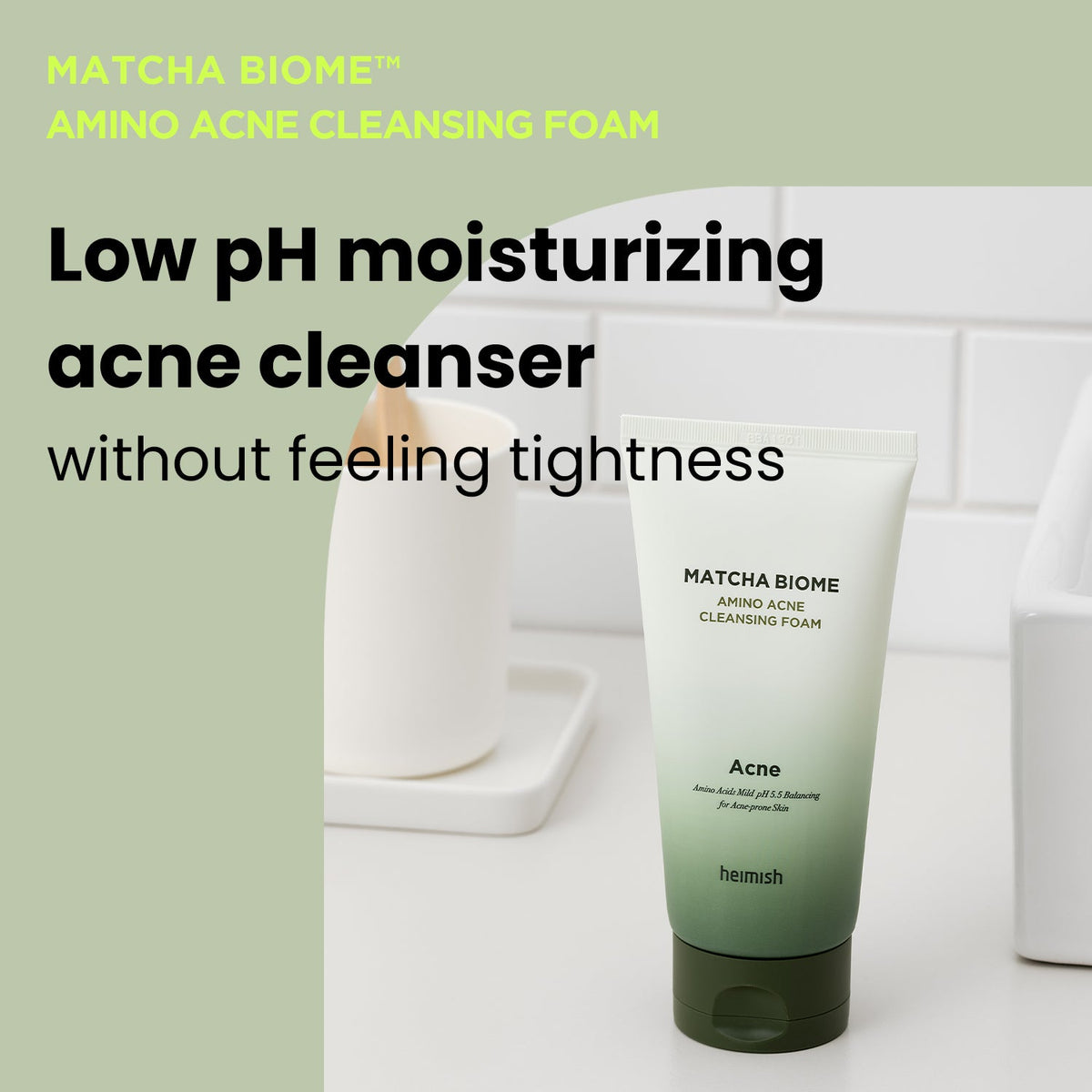 Heimish Matcha Biome Amino Acne Cleansing Foam, 150g – papildomas gamintojo vaizdas