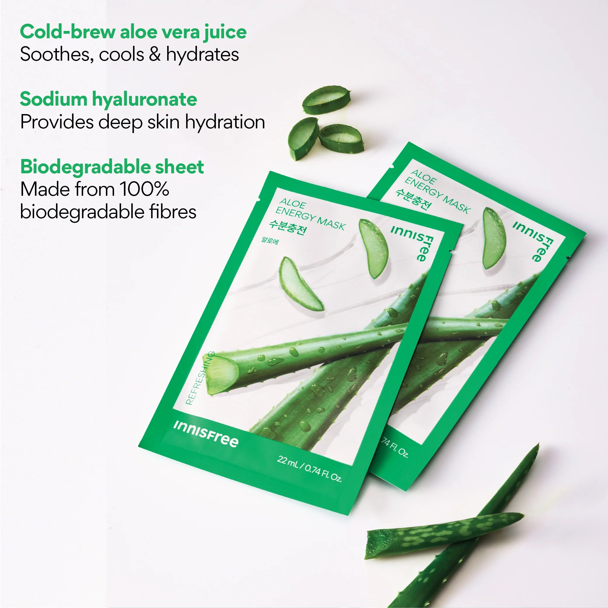 Innisfree – Aloe Energy Mask, 22ml, 1 piece