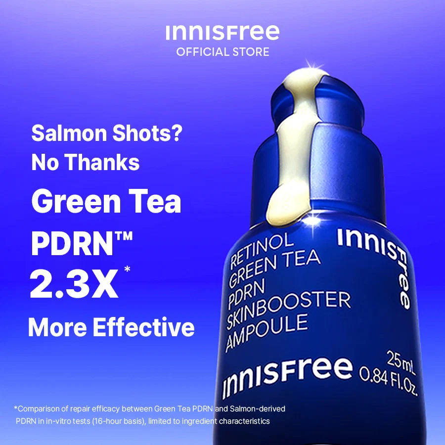 Innisfree – Retinol Green Tea PDRN Skin Booster Ampoule, 25ml
