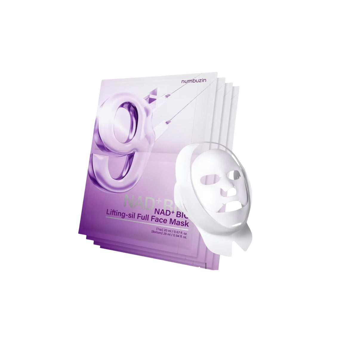 Numbuzin No.9 NAD+ Bio Lifting Silk Full Face Mask Set, 4pcs