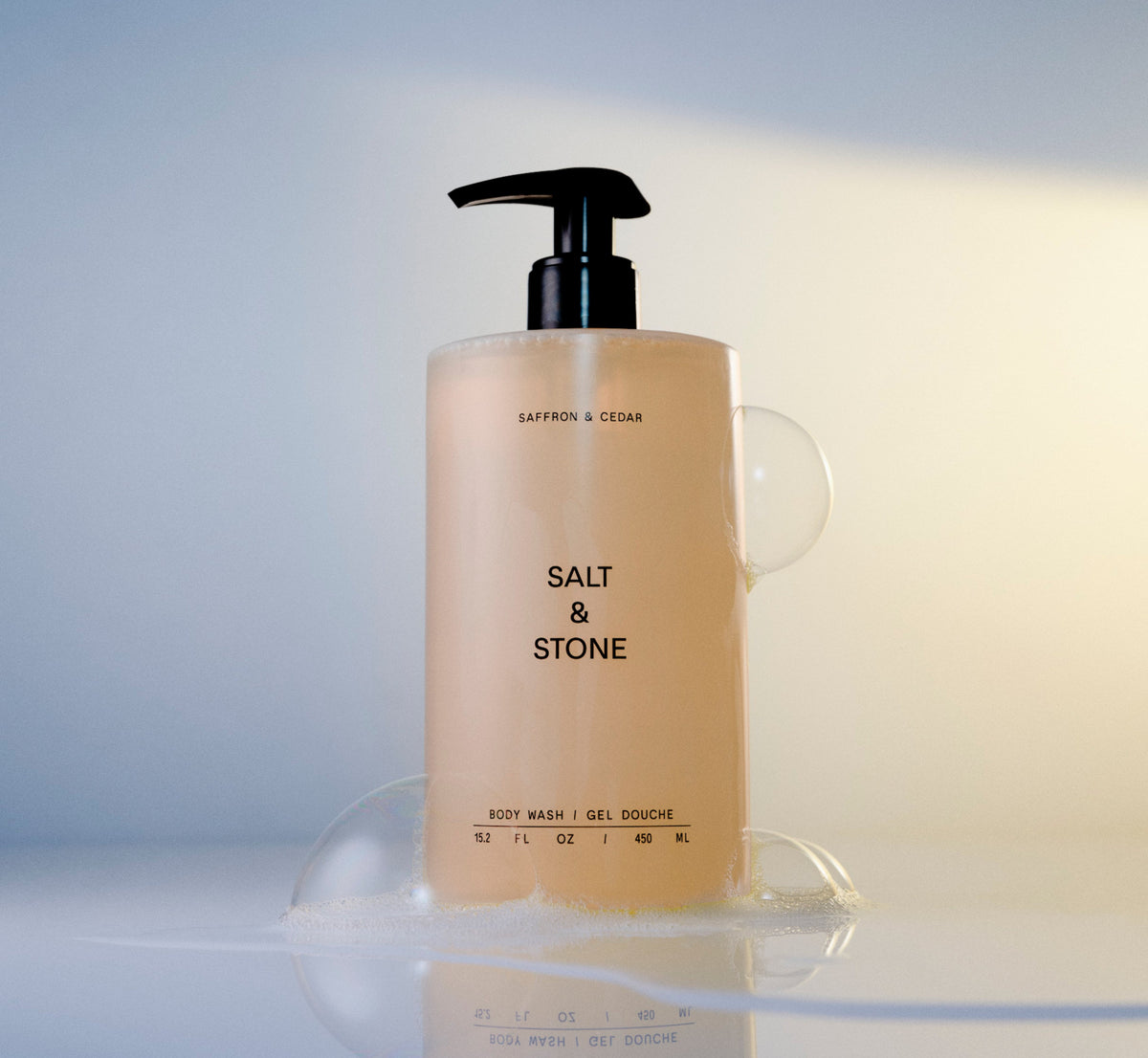 Salt & Stone Body Wash Saffron & Cedar, 450ml – papildomas gamintojo vaizdas