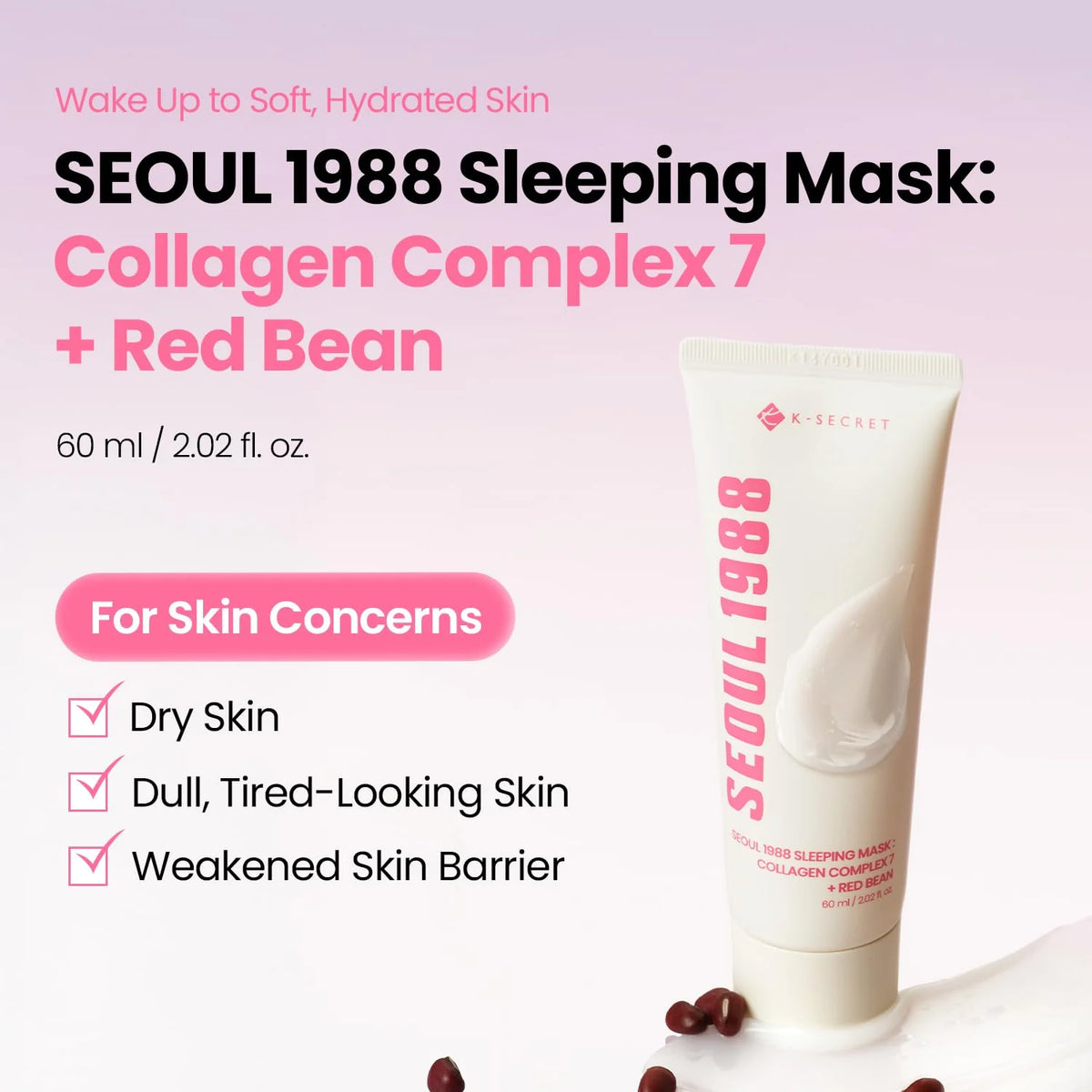 K-SECRET - SEOUL 1988 Sleeping Mask : Collagen Complex 7 + Red Bean, 60ml