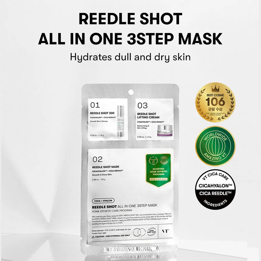VT Cosmetics - Reedle Shot All-in- One 3-Step Mask, 1pc