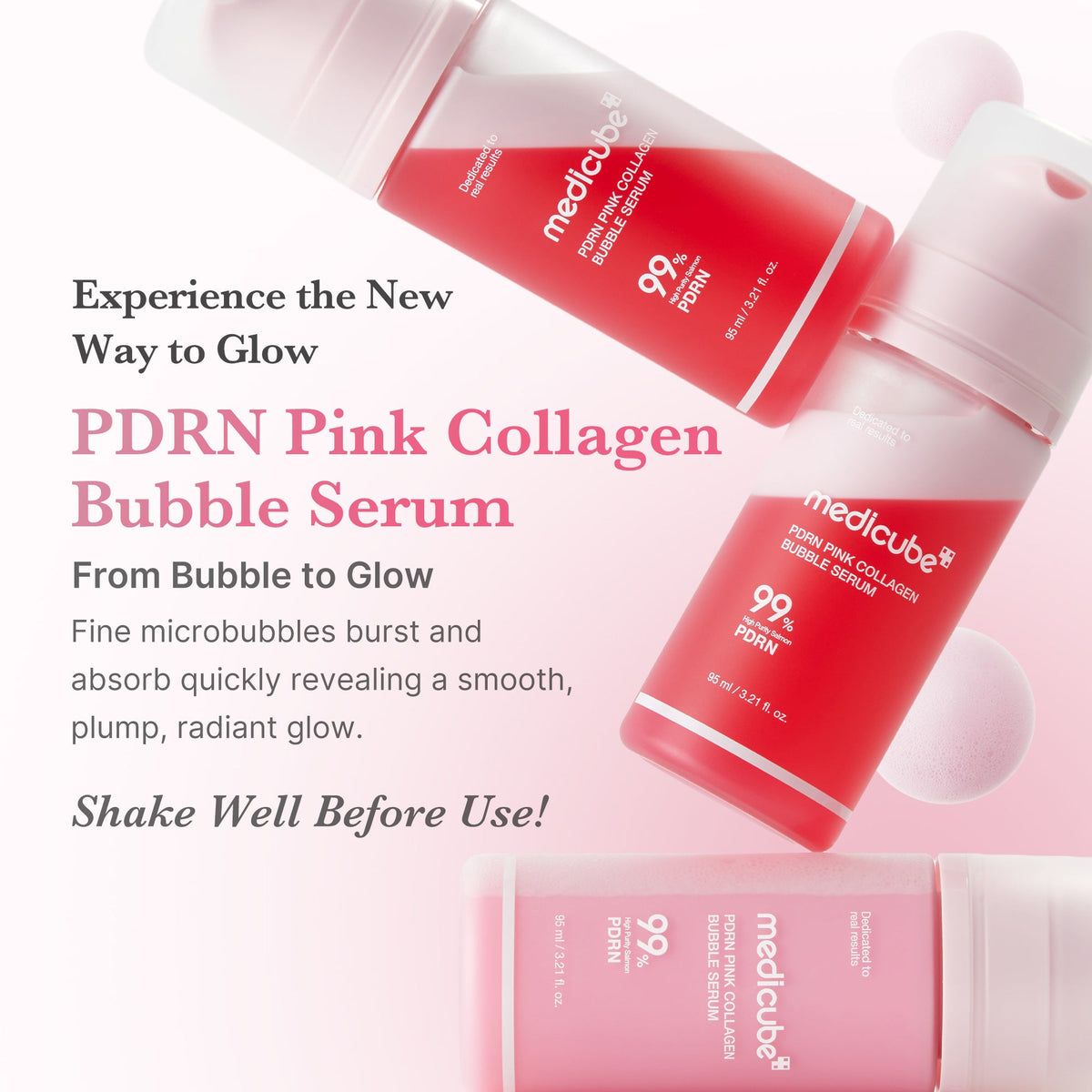 Medicube – PDRN Pink Collagen Bubble Serum, 95ml – papildomas gamintojo vaizdas