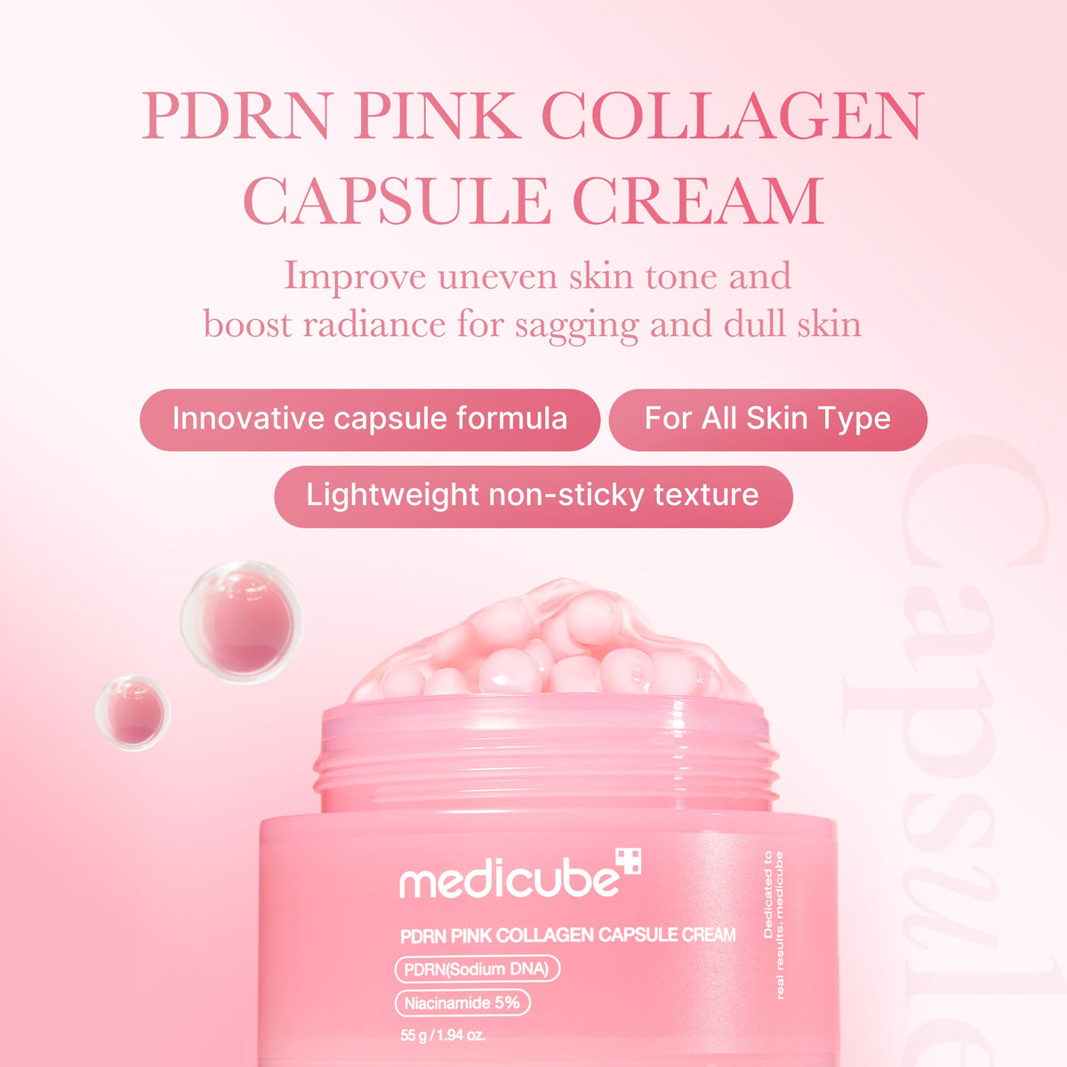 Medicube PDRN Pink Collagen Capsule Cream, 55g – papildomas gamintojo vaizdas