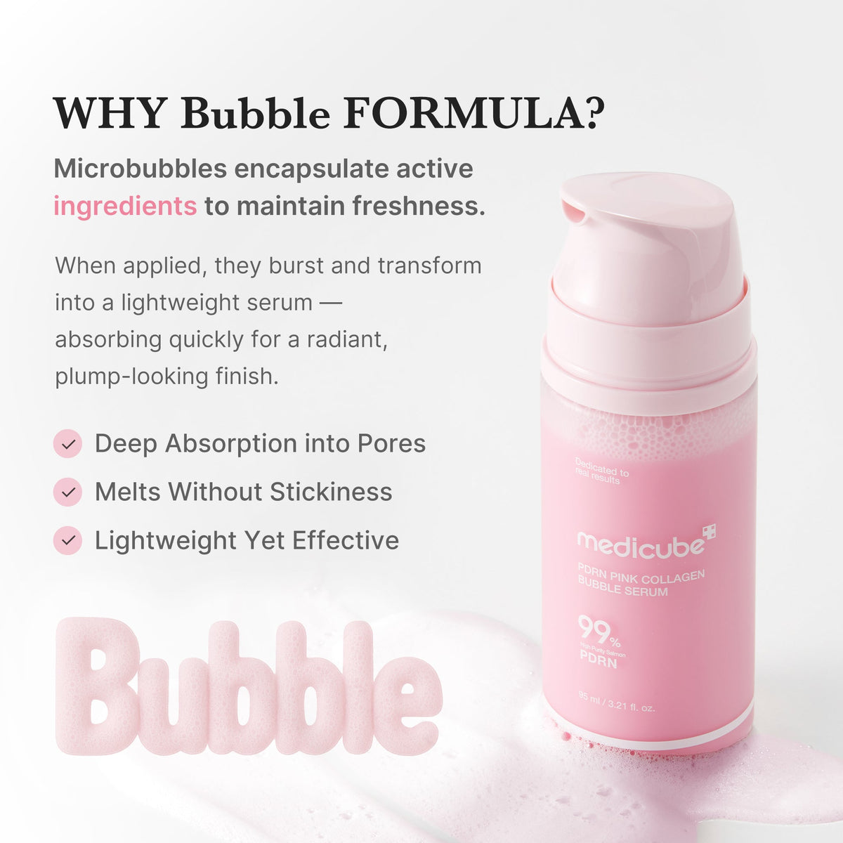 Medicube – PDRN Pink Collagen Bubble Serum, 95ml – papildomas gamintojo vaizdas