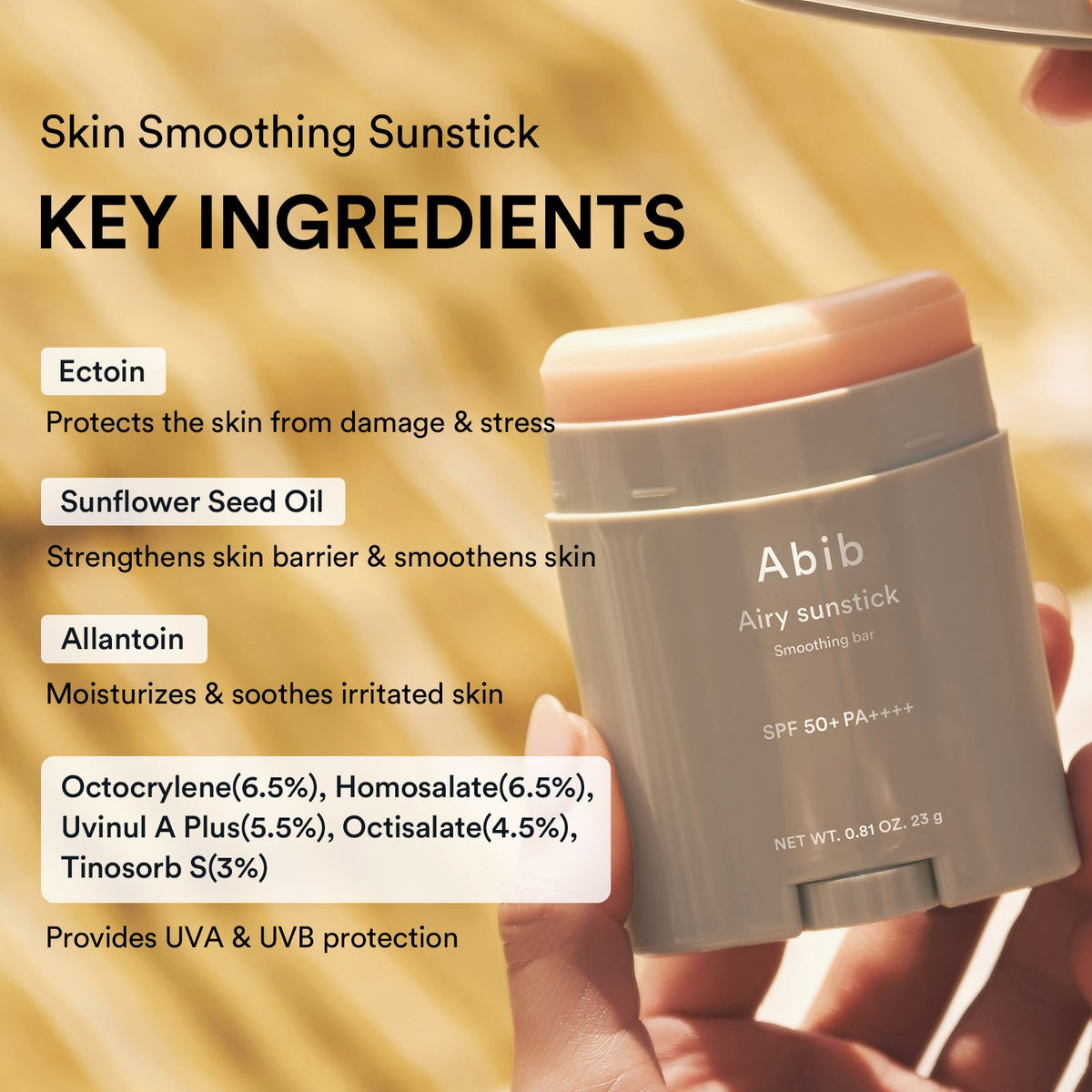 ABIB Airy Sunstick Smoothing Bar SPF50+ PA++++, 23g – papildomas gamintojo vaizdas