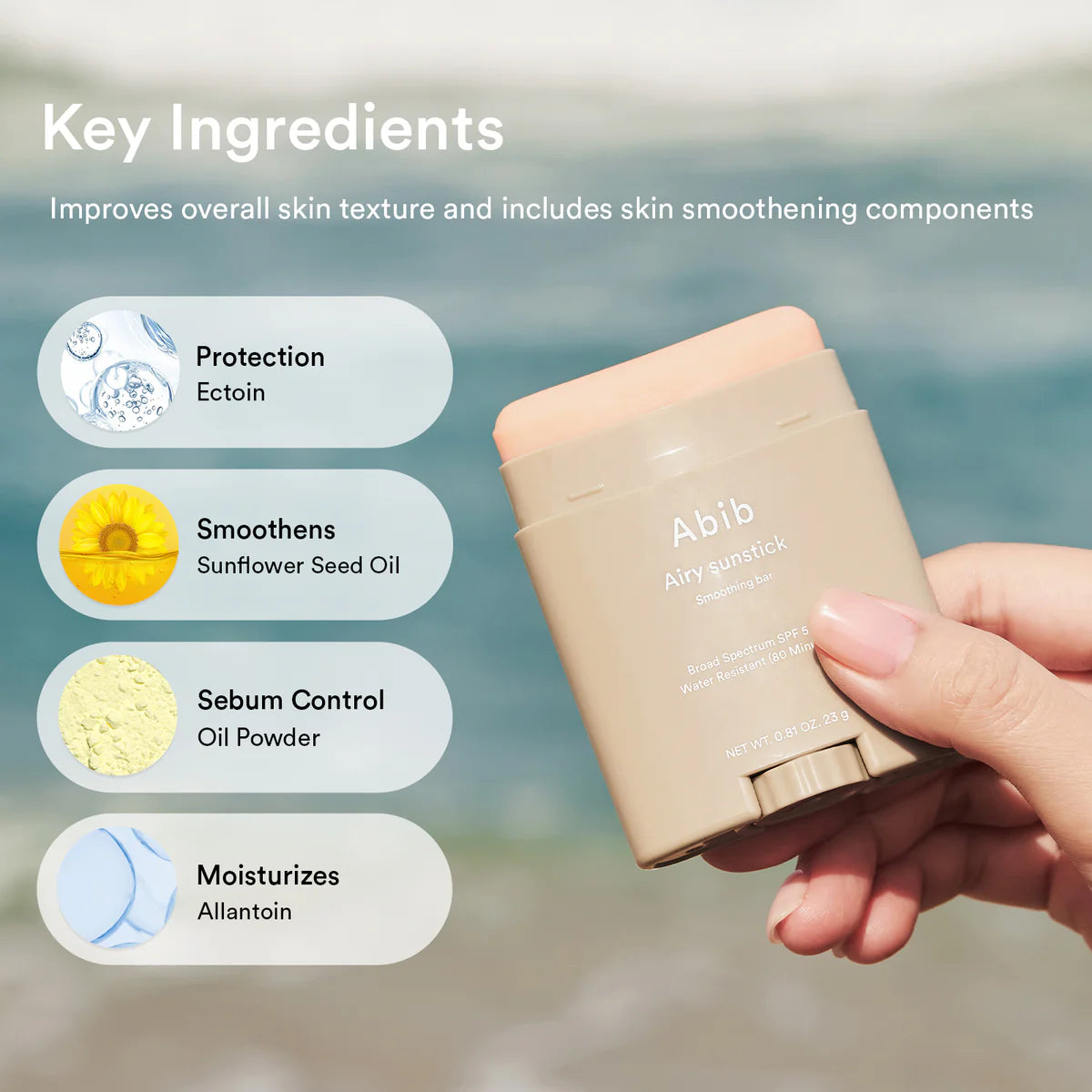 ABIB Airy Sunstick Smoothing Bar SPF50+ PA++++, 23g