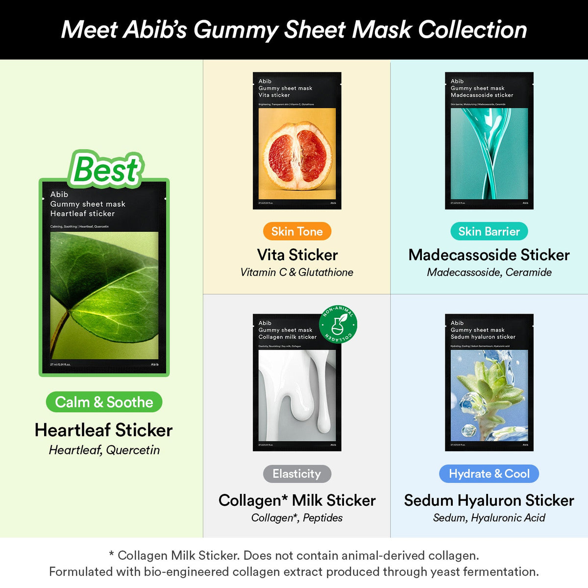 ABIB Gummy Sheet Mask Collagen Milk Sticker, 27ml – papildomas gamintojo vaizdas
