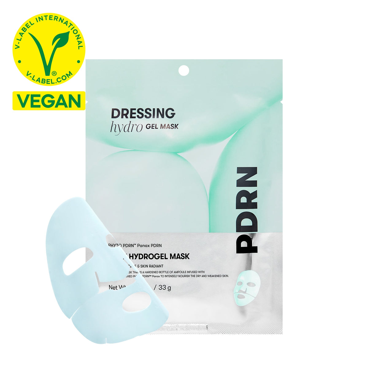 VT Cosmetics PDRN Hydrogel Mask drėkinamoji hidrogelio kaukė, 33 g / 1 vnt. – papildomas gamintojo vaizdas