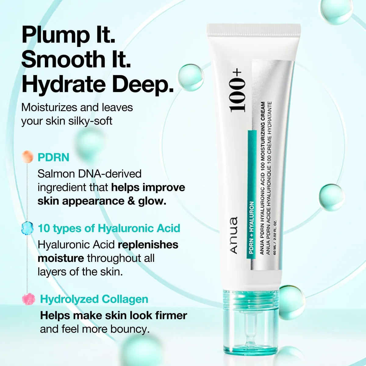 Anua – Moisturizing cream PDRN Hyaluronic Acid 100, 60ml – papildomas vaizdas 7