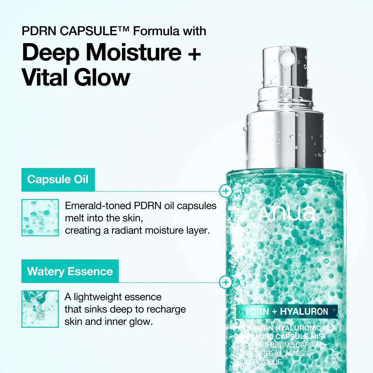 ANUA PDRN Hyaluronic Acid Hydrating Capsule Mist, 100ml – papildomas vaizdas 3