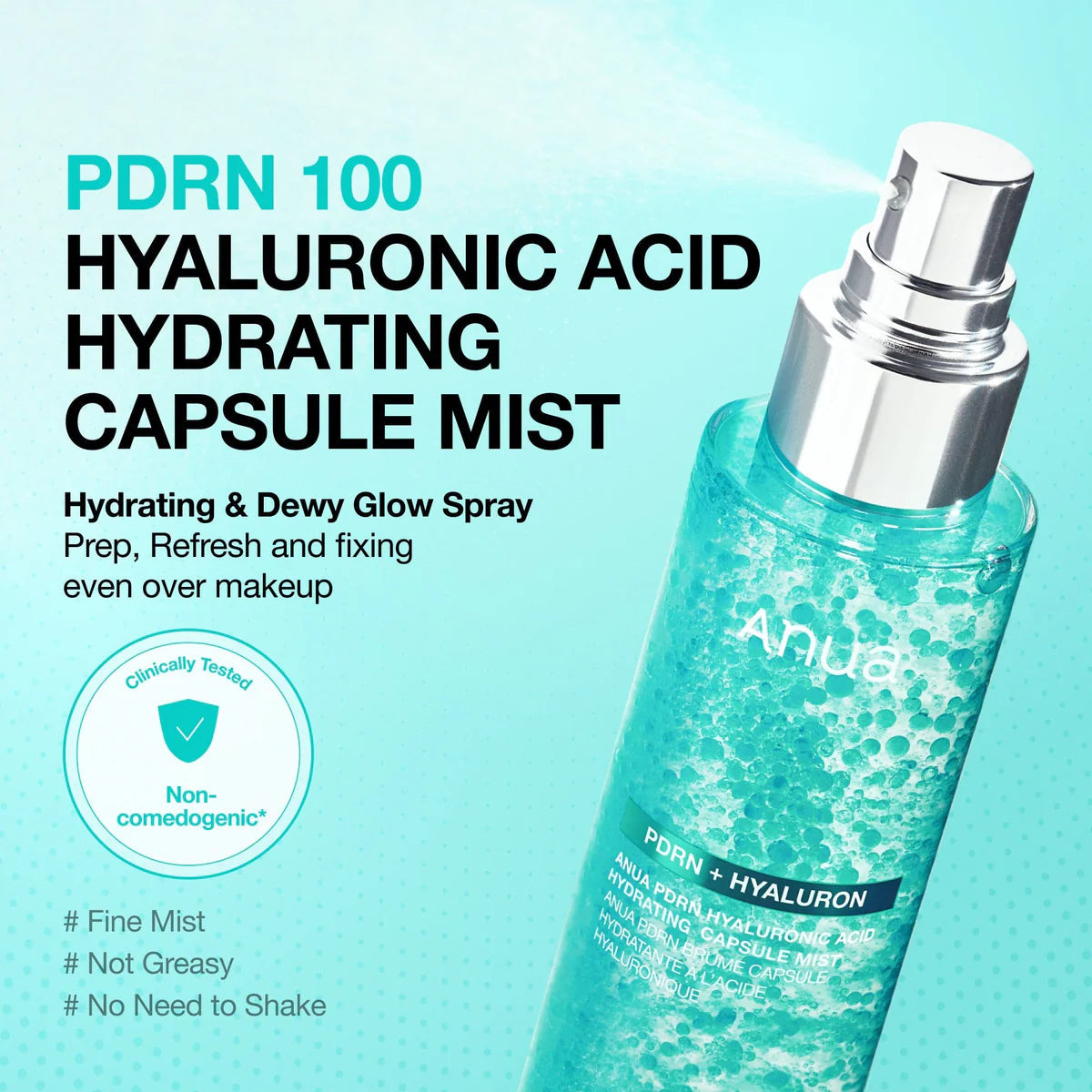 ANUA PDRN Hyaluronic Acid Hydrating Capsule Mist, 100ml – papildomas vaizdas 4