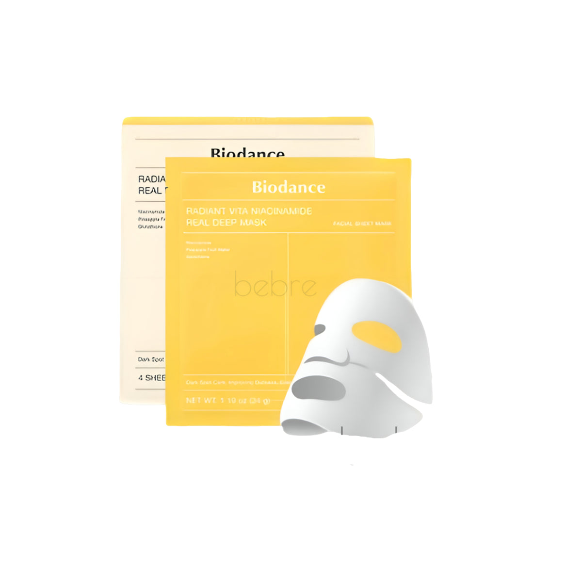 Biodance Radiant Vita Niacinamide Real Deep Mask, 34g×4pcs