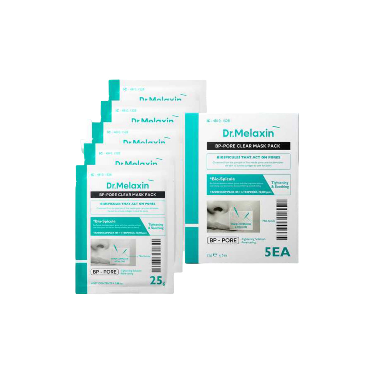 Dr.Melaxin BP Pore Clear Facial Mask, 5pcs