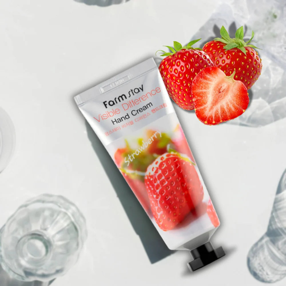 Farmstay – Visible Difference Hand Cream Strawberry, 100g – papildomas vaizdas 4