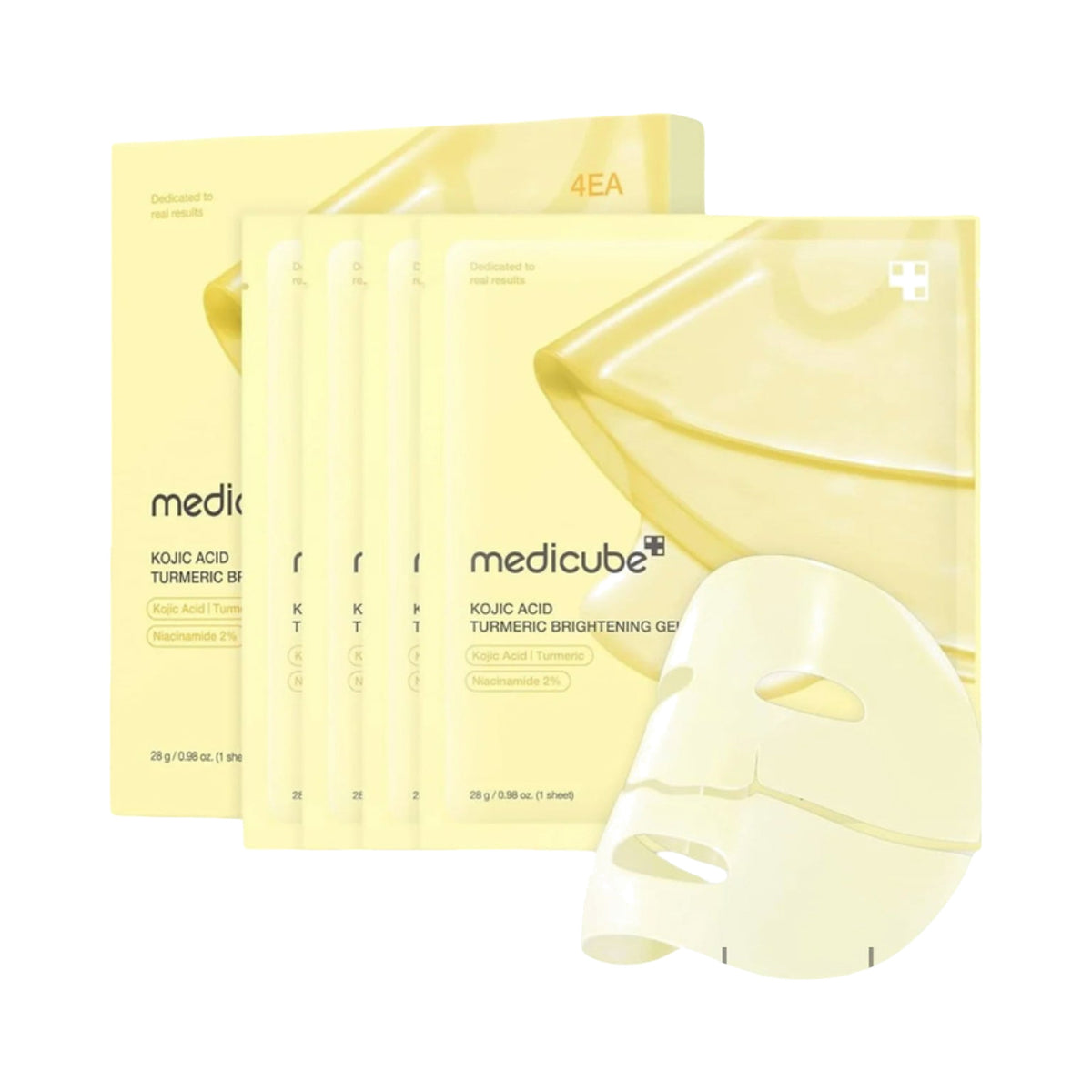 Medicube Kojic Acid & Turmeric Brightening Gel Mask, 4×28g