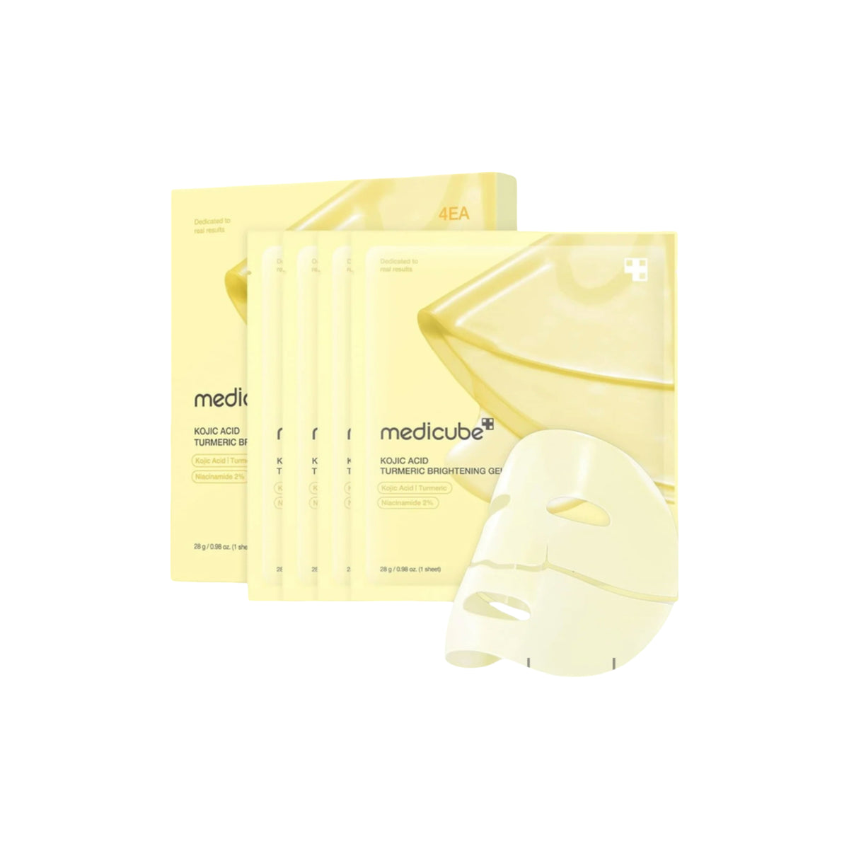 Medicube Kojic Acid & Turmeric Brightening Gel Mask, 4×28g