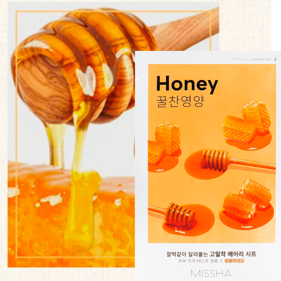 Missha – Airy Fit Sheet Mask – Honey, 19g – papildomas vaizdas 2