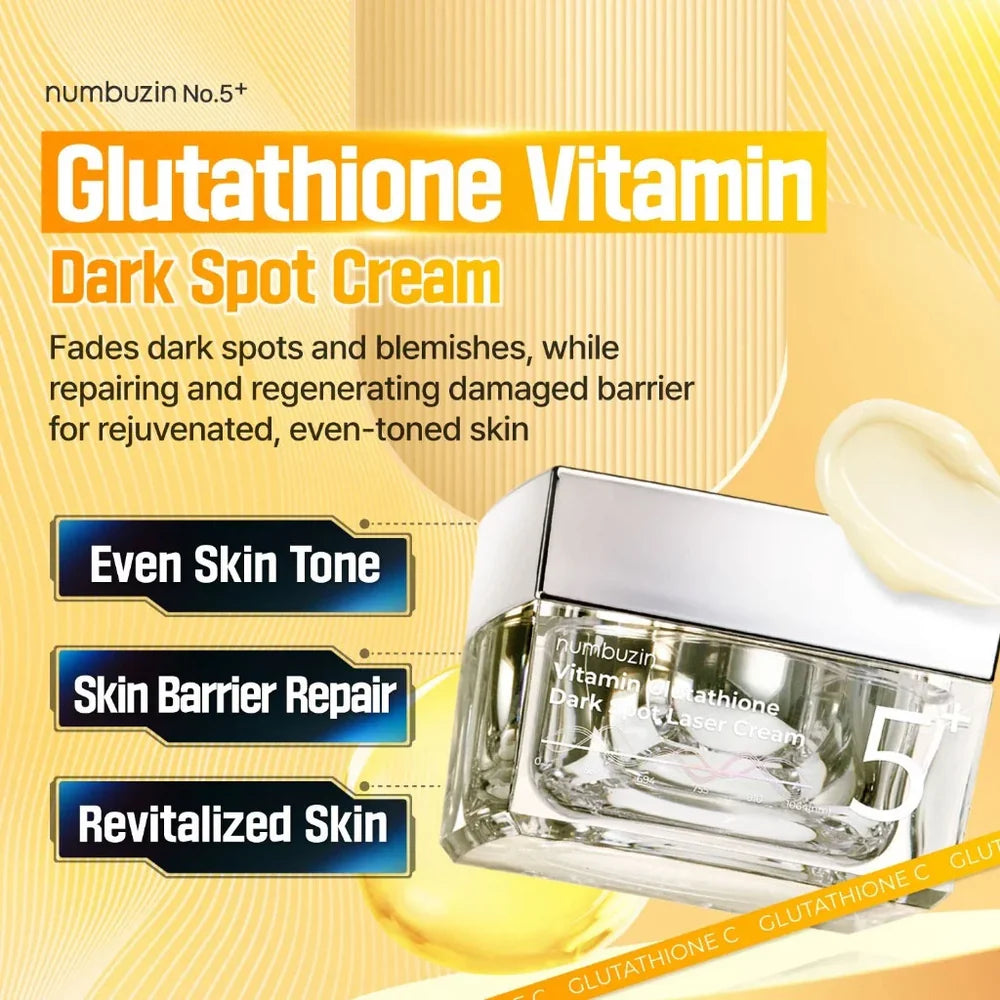 Numbuzin – No.5+ Vitamin Glutathione Dark Spot Laser Cream - 50ml – papildomas vaizdas 3