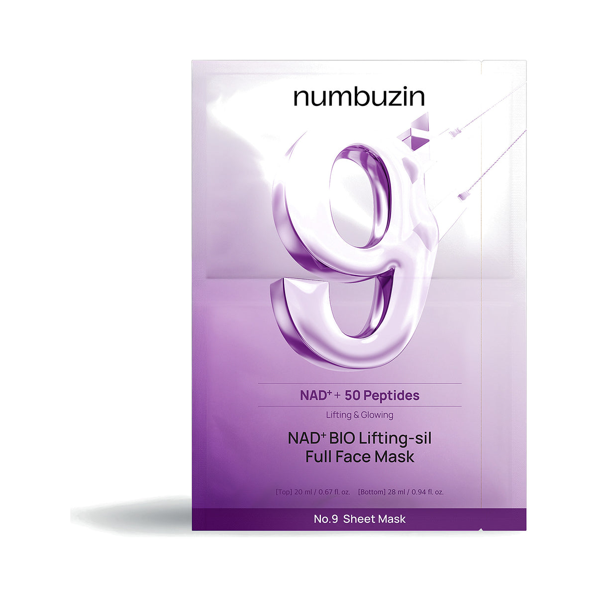 Numbuzin No.9 NAD+ Bio Lifting Silk Full Face Mask, 28ml