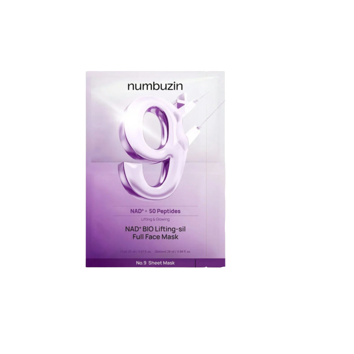 Numbuzin No.9 NAD+ Bio Lifting Silk Full Face Mask, 28ml