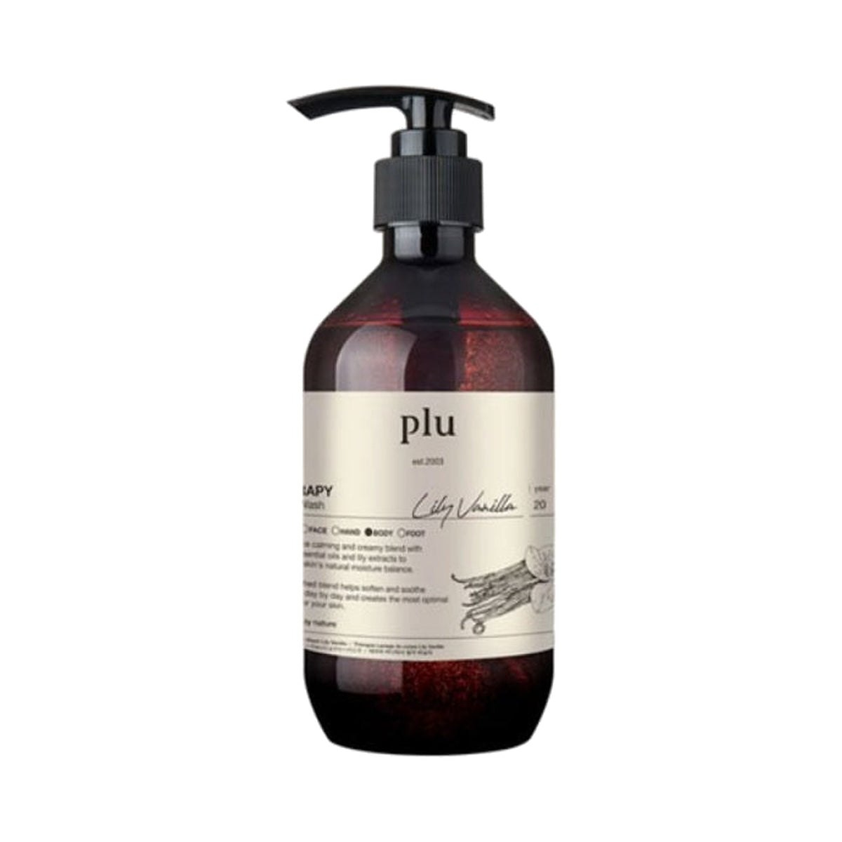 plu Therapy Body Wash Lily Vanilla lelijų ir vanilės kvapo dušo gelis, 500 ml