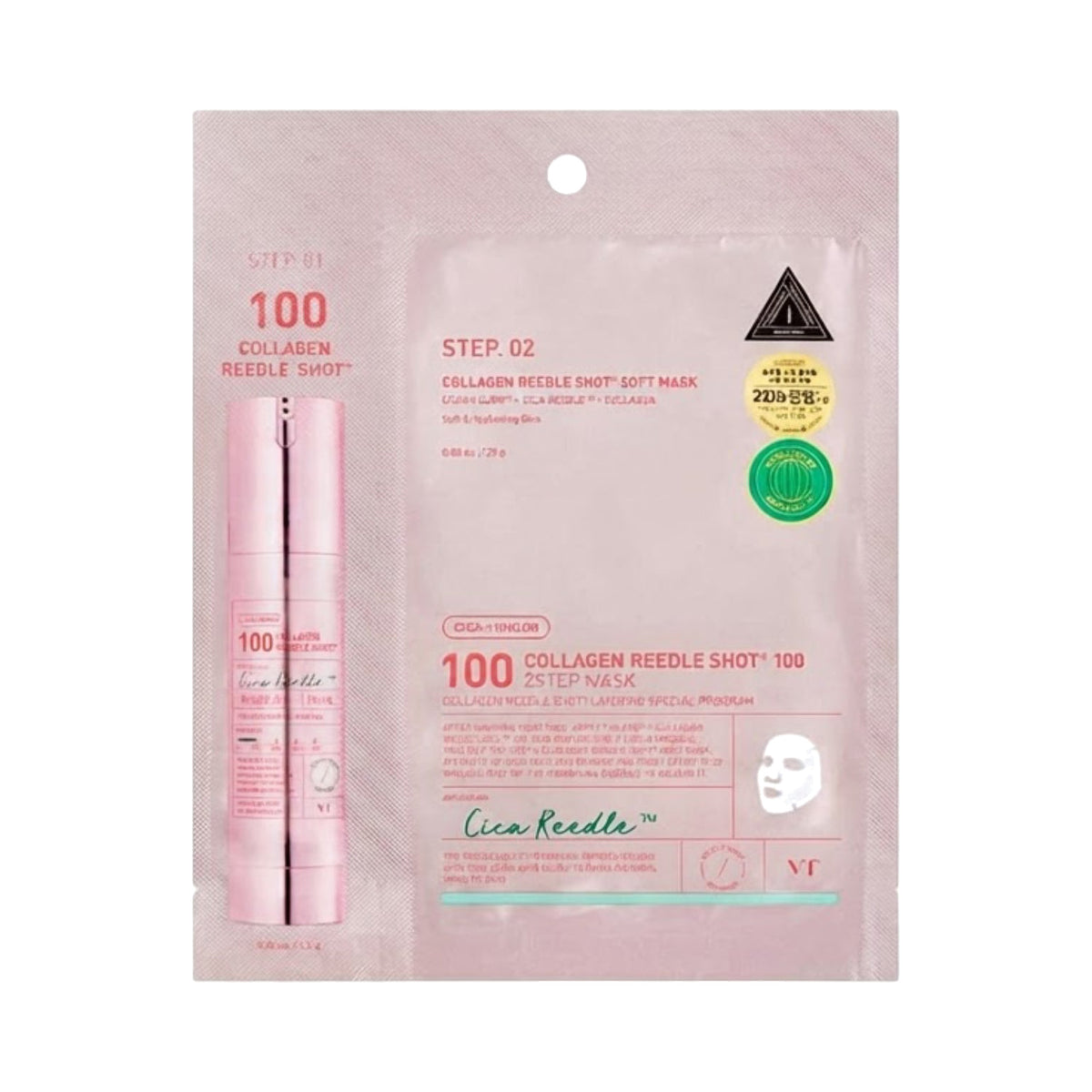 VT Cosmetics – Collagen Reedle Shot 100 2 Step Mask, 26.5g, 1 piece