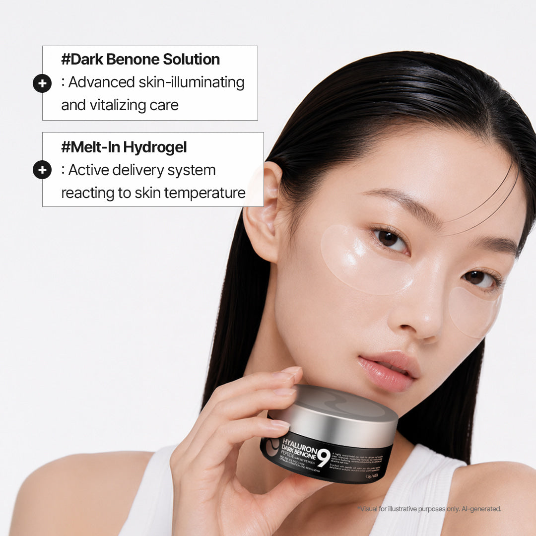 Medi-Peel Hyaluron Dark Benone 9 Peptide Ampoule Eye Patch hidrogelio paakių kaukės, 60 vnt. – papildomas gamintojo vaizdas