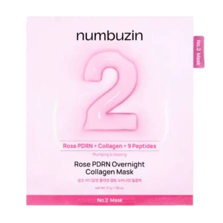 Numbuzin - No.2 Rose PDRN Overnight Collagen Mask, 37g, 1 piece