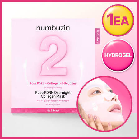 Numbuzin - No.2 Rose PDRN Overnight Collagen Mask, 37g, 1 piece