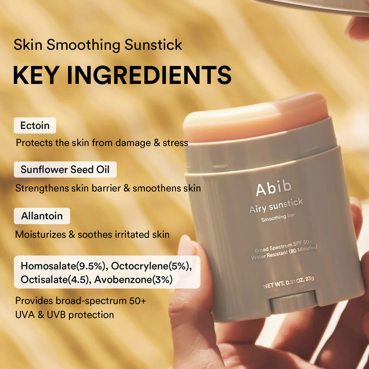 ABIB Airy Sunstick Smoothing Bar LSF 50+ PA++++, 23 g